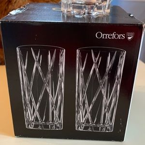 Orrefors high ball glasses. Never used. Set of 4